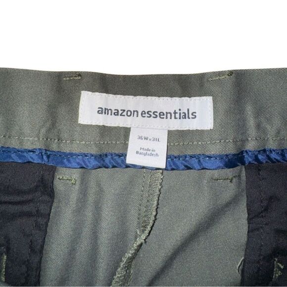 Amazon Essentials Men's Classic-Fit Pant Green Size 36W L31 - Picture 9 of 9